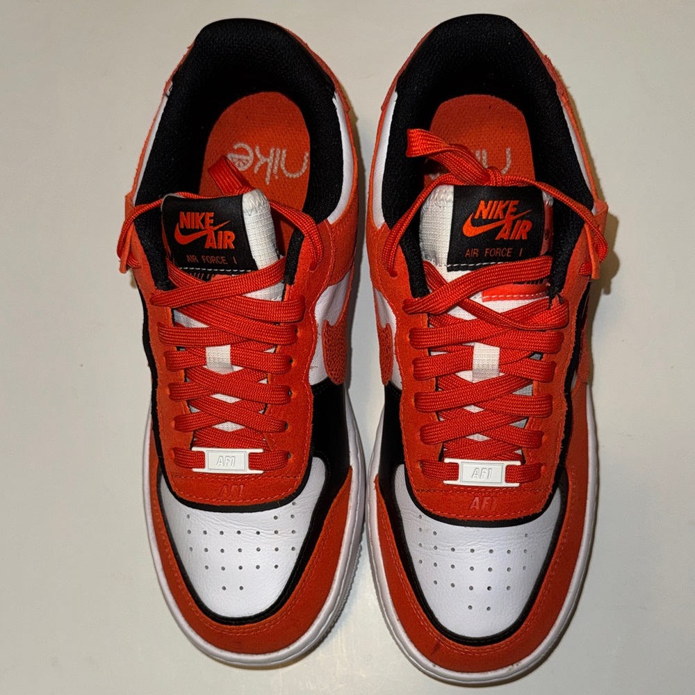 Nike Air Force 1 Rush Orange,Black, and white Sneakers